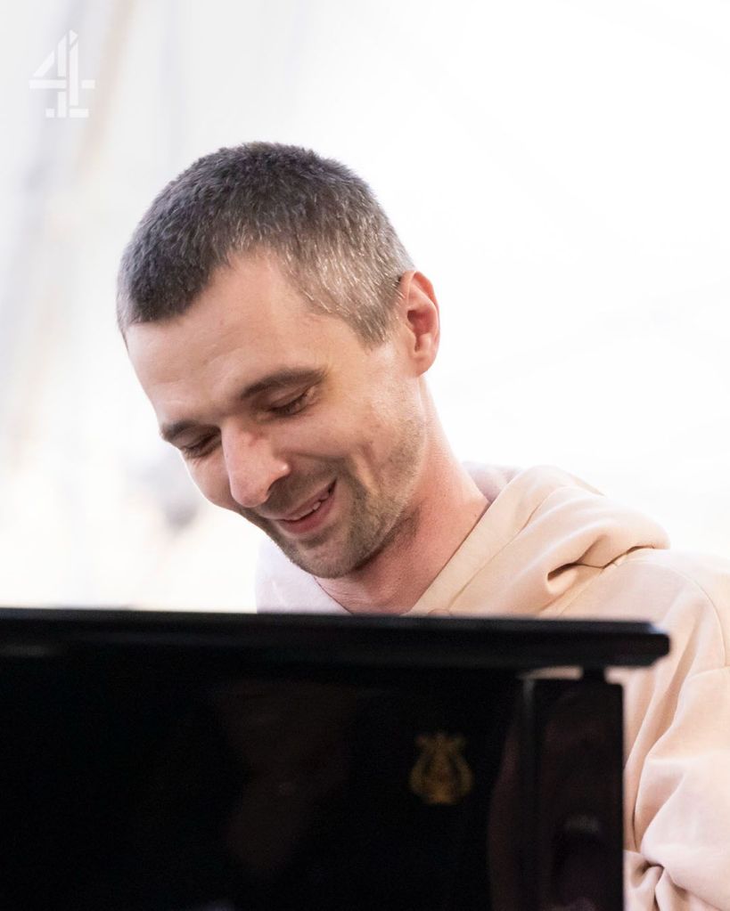 Brendon Ireland playing piano on Channel 4's The Piano